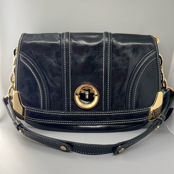 Milly Designer Leather Shoulder Bag Black - Picture 2 of 5